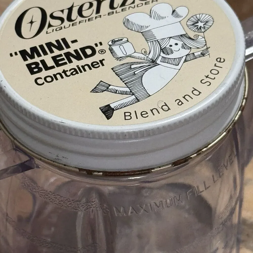 Vintage Osterizer Mini-Blend and Store Containers 8oz  Set Of 3 Plastic